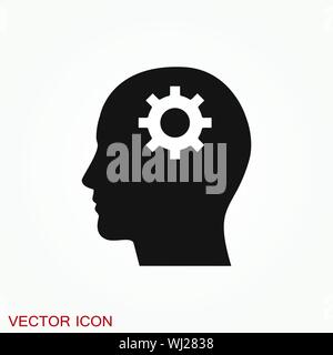 Brain vector icon. Simple illustration isolated on background Stock Vector