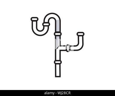 blocked water pipe (clog icon ) - Vector Stock Vector
