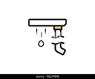 Gutter line icon isolated on white - Illustration Stock Vector
