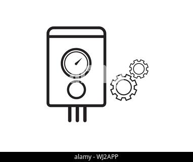 Boiler installation icon outline style vector image Stock Vector