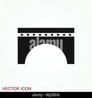 Bridge icon in flat style. Road business concept. Stock Vector