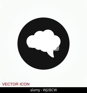 Brain vector icon. Simple illustration isolated on background Stock Vector