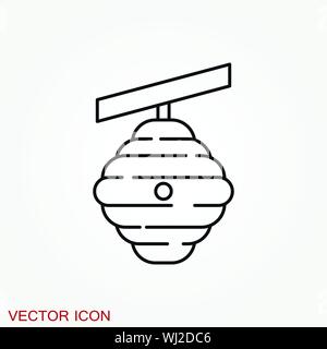 Beehive vector icon. beehive sign on background. Stock Vector