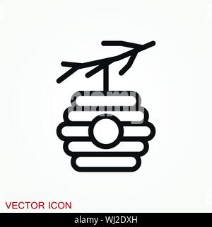 Beehive vector icon. beehive sign on background. Stock Vector