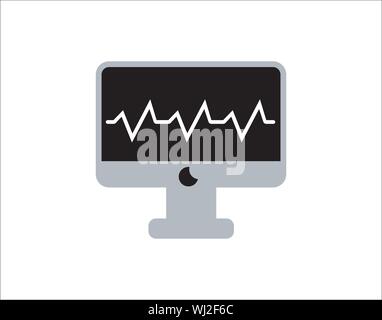 Cardiogram vector icon on white background, Cardiogram icon stock illustration Stock Vector