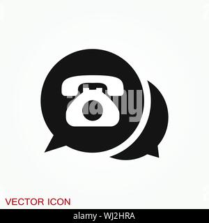 Call icon in trendy flat style isolated on background. Stock Vector