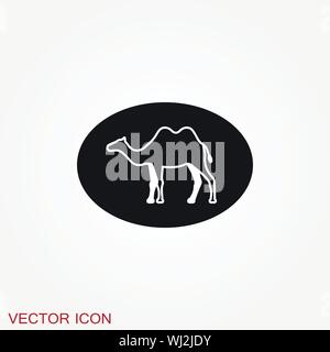 Camel icon. Vector symbol African animal for web and design. Stock Vector