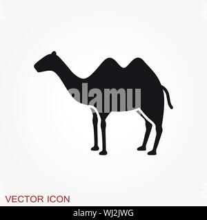 Camel icon. Vector symbol African animal for web and design. Stock Vector