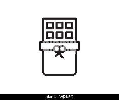 Chocolate bar concept icon in thin line vector image Stock Vector