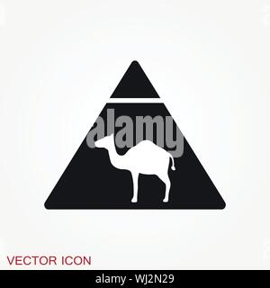 Camel icon. Vector symbol African animal for web and design. Stock Vector