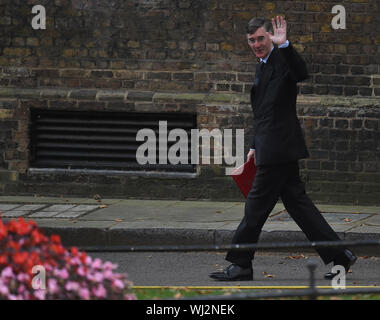 Leader of the House of Commons Jacob Rees-Mogg in Downing Street, London. Stock Photo