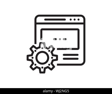 Browser Setup. Flat Vector Icon. Simple black symbol on white background - Vector Stock Vector