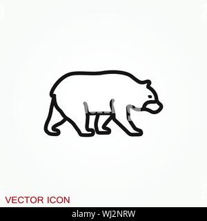 Bear icon. Vector concept illustration for design. Stock Vector