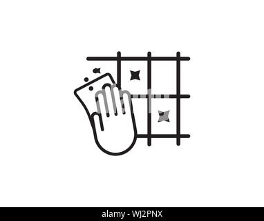 Cleaning napkin linear icon. Windows cleaning cloth. Thin line illustration. Surface wiping, disinfection. Contour symbol. Stock Vector