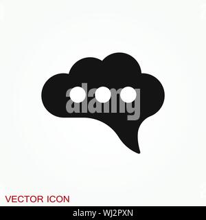 Brain vector icon. Simple illustration isolated on background Stock Vector