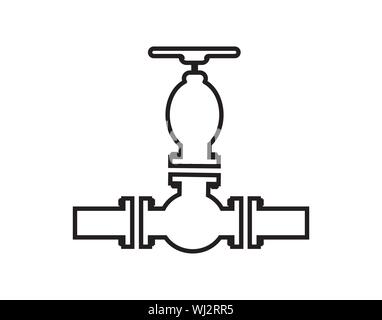 Valve plumbing service line icon sign vector image Stock Vector