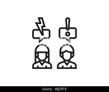 Conflict line icon linear concept outline vector image Stock Vector