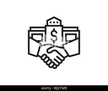 Financial deal icon vector image Stock Vector