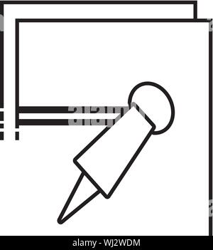 Office pin line icon concept office pin vector image Stock Vector