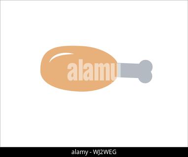 Chicken leg poultry vector icon. Stock Vector
