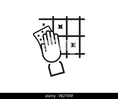 Cleaning service. Hand in rubber glove vector icon - Vector Stock Vector