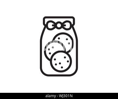 Thin line icons Cookie vector image Stock Vector