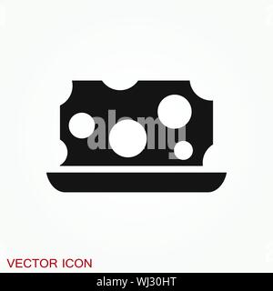 Cheese icon vector, filled flat sign, logo illustration Stock Vector