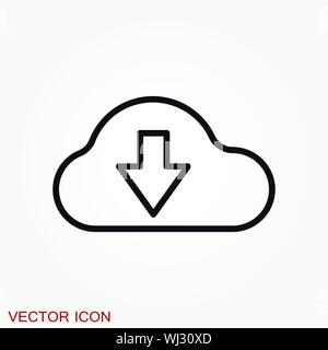 Cloud icon, outline and solid vector illustration Stock Vector
