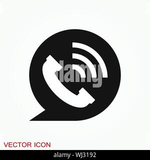 Call icon in trendy flat style isolated on background. Stock Vector