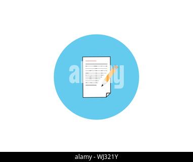 Document Edit Pencil Writing File Icon Vector Stock Vector