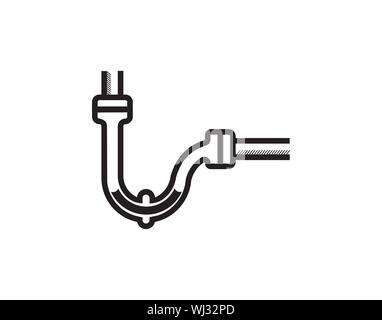 clogging tube icon. Plumbing element icon. Premium quality graphic design. Signs, outline symbols collection icon for websites, web design, mobile app. Stock Vector