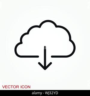 Cloud icon, outline and solid vector illustration Stock Vector