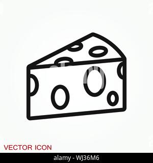 Cheese icon vector, filled flat sign, logo illustration Stock Vector