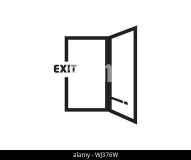 Exit line icon sign out outline sign vector image Stock Vector