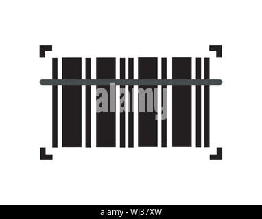 bar code scan minimal badge. flat simple trend modern bar code ui logotype graphic art design isolated on white. Stock Vector