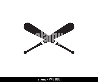 Crossed Baseball Bats Sports Symbol Icon Vector Stock Vector
