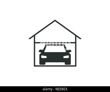 Garage car icon flat vector image Stock Vector