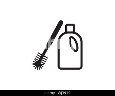 Best detergent bottle with brush icon for your website.eps 10 - vector - Vector Stock Vector