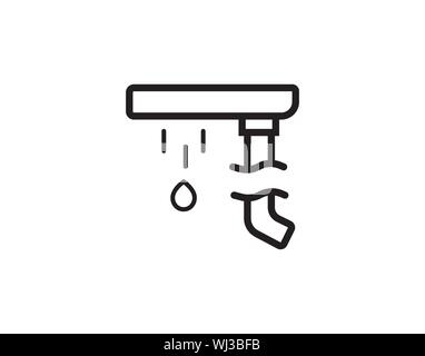 Gutter line icon isolated on white - Illustration Stock Vector