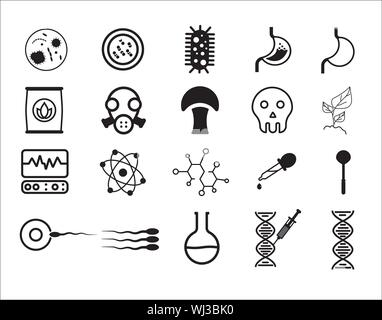 Biology icon set - vector Stock Vector