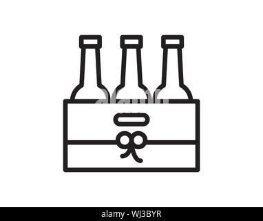 Pack of beer bottles icon on grey background vector image Stock Vector