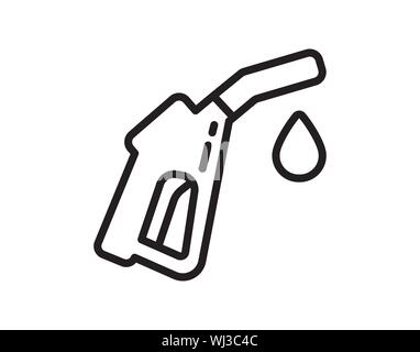 Gasoline pump nozzle sign.Gas station icon. Flat design style. - Vector Stock Vector