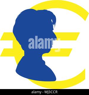 Christine Lagarde, new President of the European Central Bank, ECB, 2019 Stock Vector