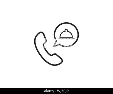 Phone Order Food Delivery Vector Icon Stock Vector