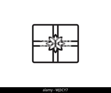 Outline gift box icon,linear style pictogram,present symbol isolated on white background. Stock Vector