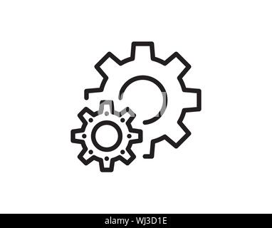 Gear icon with place for your text. Vector illustration - Vector Stock Vector