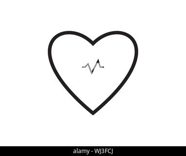 Heart Pulse Cardiogram Medical Line Icon Vector Stock Vector