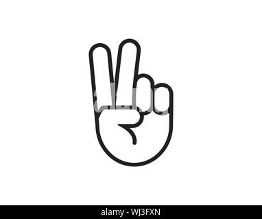 Hand showing two finger icon isolated vector image Stock Vector