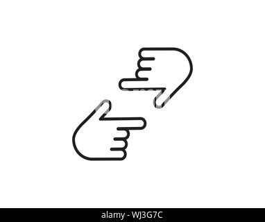 Human hands doing cropping symbol. - Vector Stock Vector