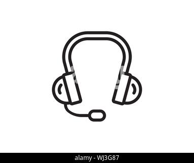 Call Center Headset Microphone Communication Icon Vector Stock Vector
